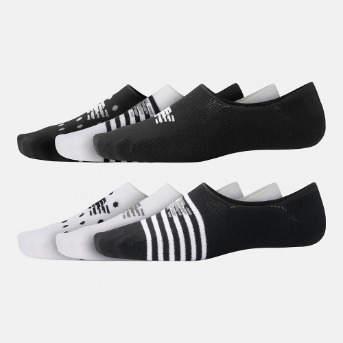 New Balance Ultra Low No Show Socks 6 Pack BLACK with BLACK MULTI