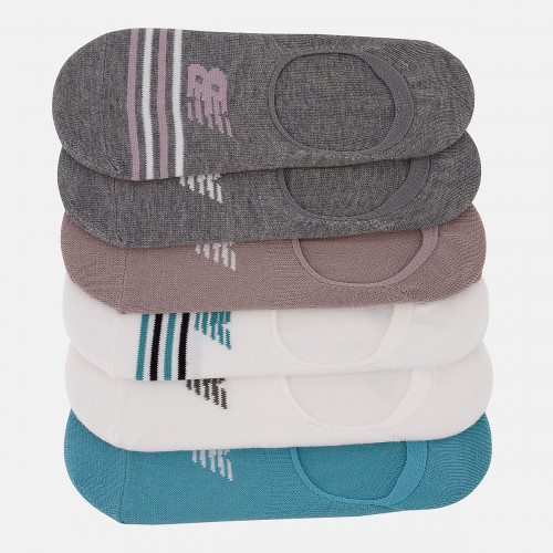 New Balance Ultra Low No Show Socks 6 Pack WHITE with BLACK